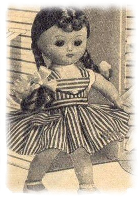 Poupée Muguette de Bella — Série : TOUS ENSEMBLE DANS LA VIE DU MUSÉE « Présentation des poupées dans leurs vêtements d’origine » Poupée Muguette de Bella — document original du blog, vue 2 — vue 2.