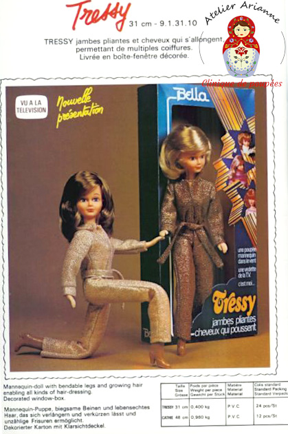 Poupée Tressy de Bella ,tenue « Disco » 1980 — Série : TOUS ENSEMBLE DANS LA VIE DU MUSÉE « Présentation des poupées dans leurs vêtements d’origine » Poupée Tressy de Bella ,tenue « Disco » 1980 — document original du blog, vue 3 — vue 3.