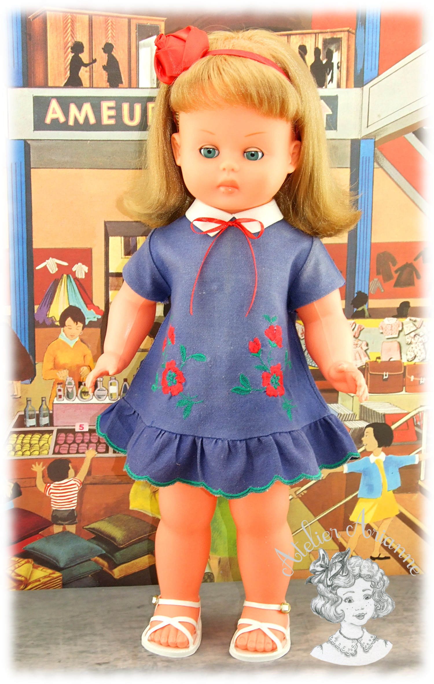 Poupée Evelyne – Petite Fille de France — Poupée Evelyne – Petite Fille de France — document original du blog, vue 1 — vue 1.