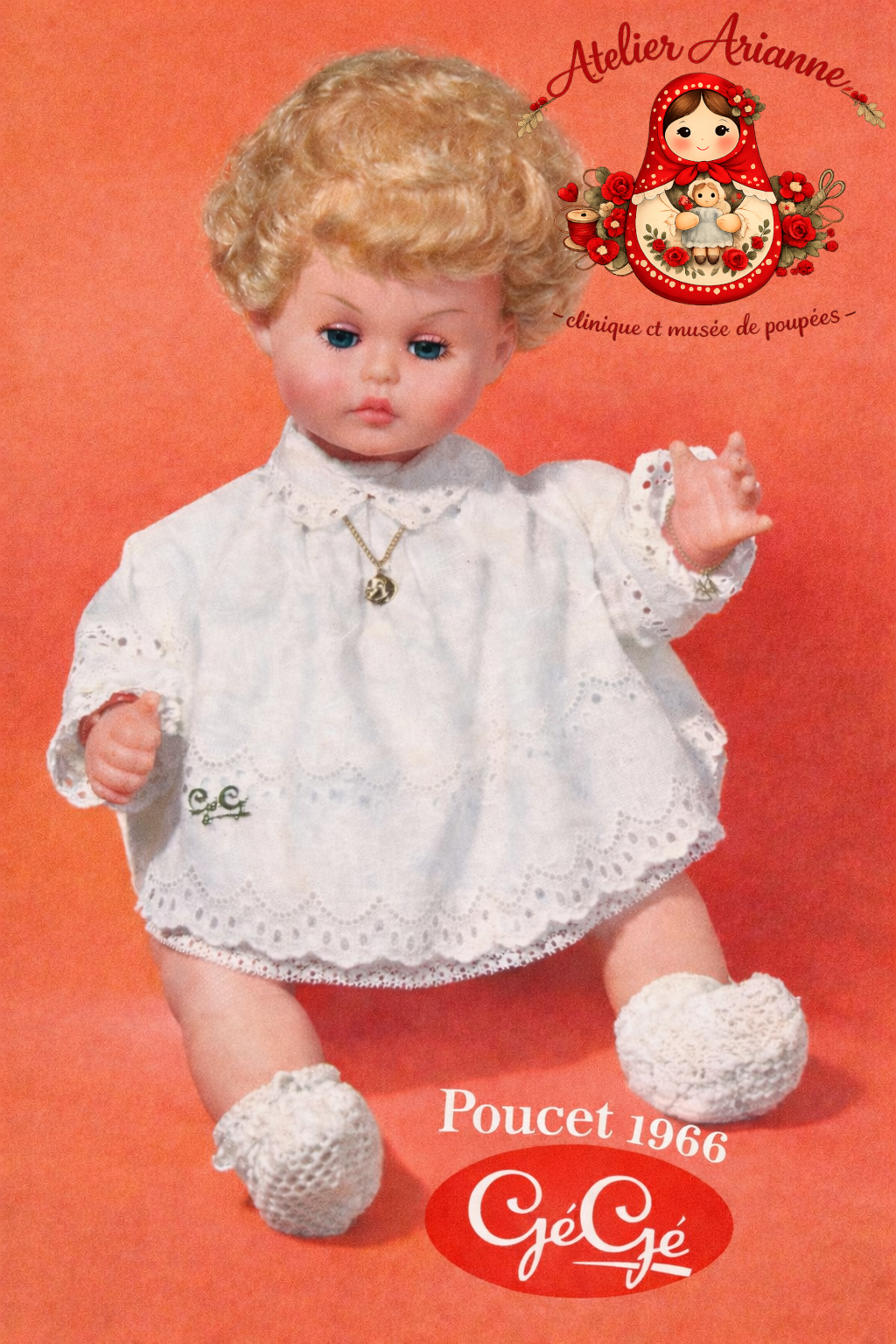 Le poupon Poucet de GéGé — « TOUS ENSEMBLE DANS LA VIE DU MUSÉE » Le poupon Poucet de GéGé -Atelier Arianne musée et clinique de poupées — document original du blog, vue 7 — vue 7.