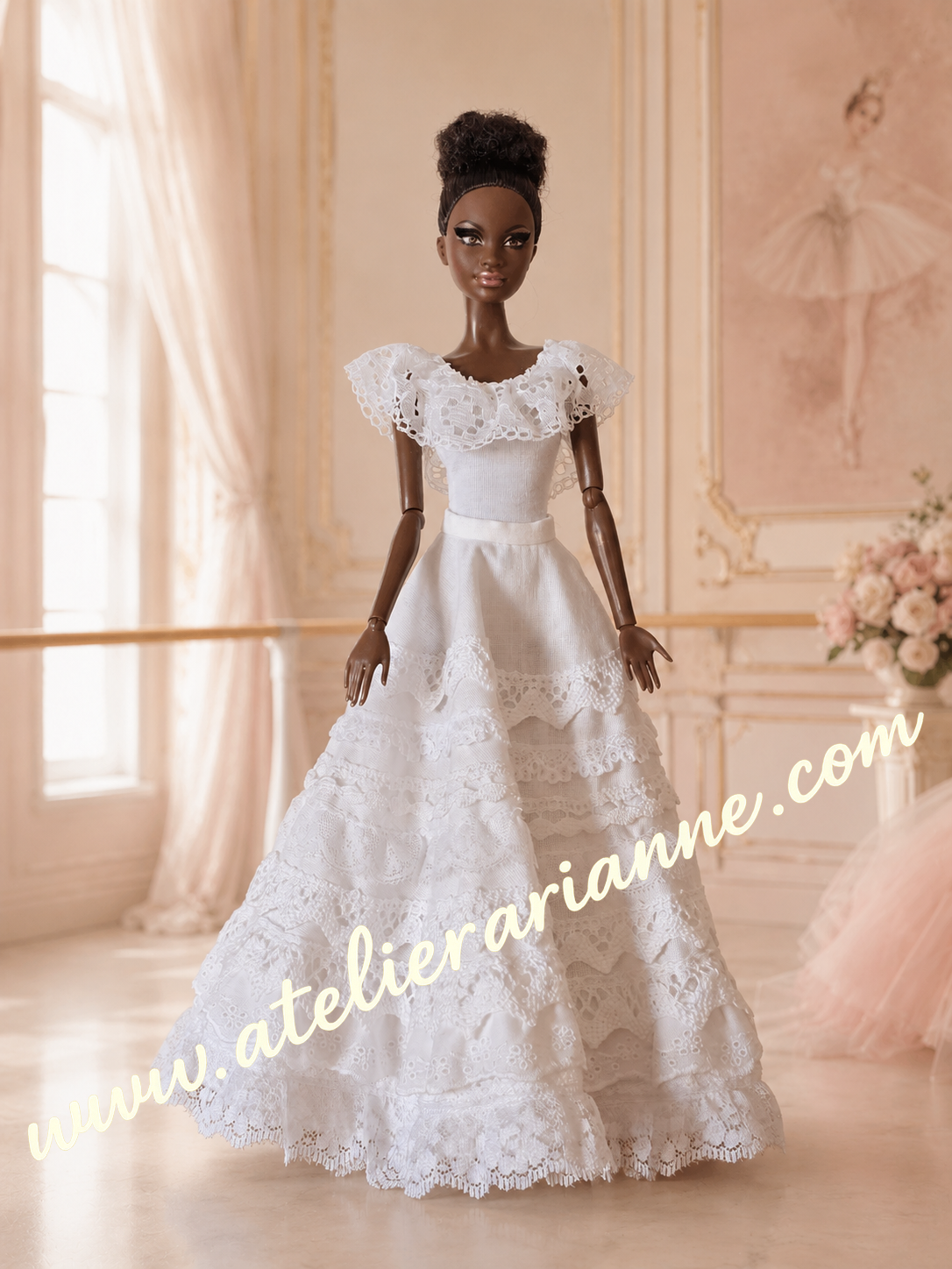 Barbie Alvin Ailey American Dance Theater : une poupée inspirée de Judith Jamison — La tenue recréée d’après le costume de Wade in the Water — vue 3.