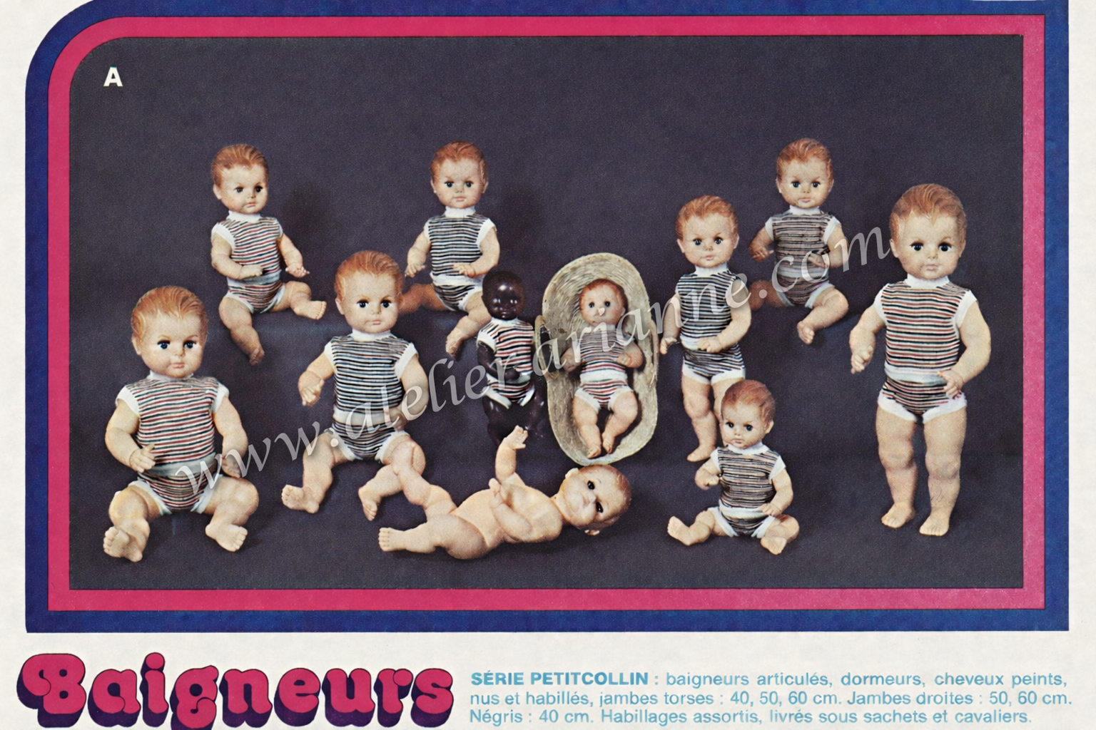 Le baigneur « SIDAC » de Petitcollin — Atelier Arianne clinique et musée de poupées: Le baigneur « SIDAC » de la société Petitcollin — document original du blog, vue 4 — vue 4.