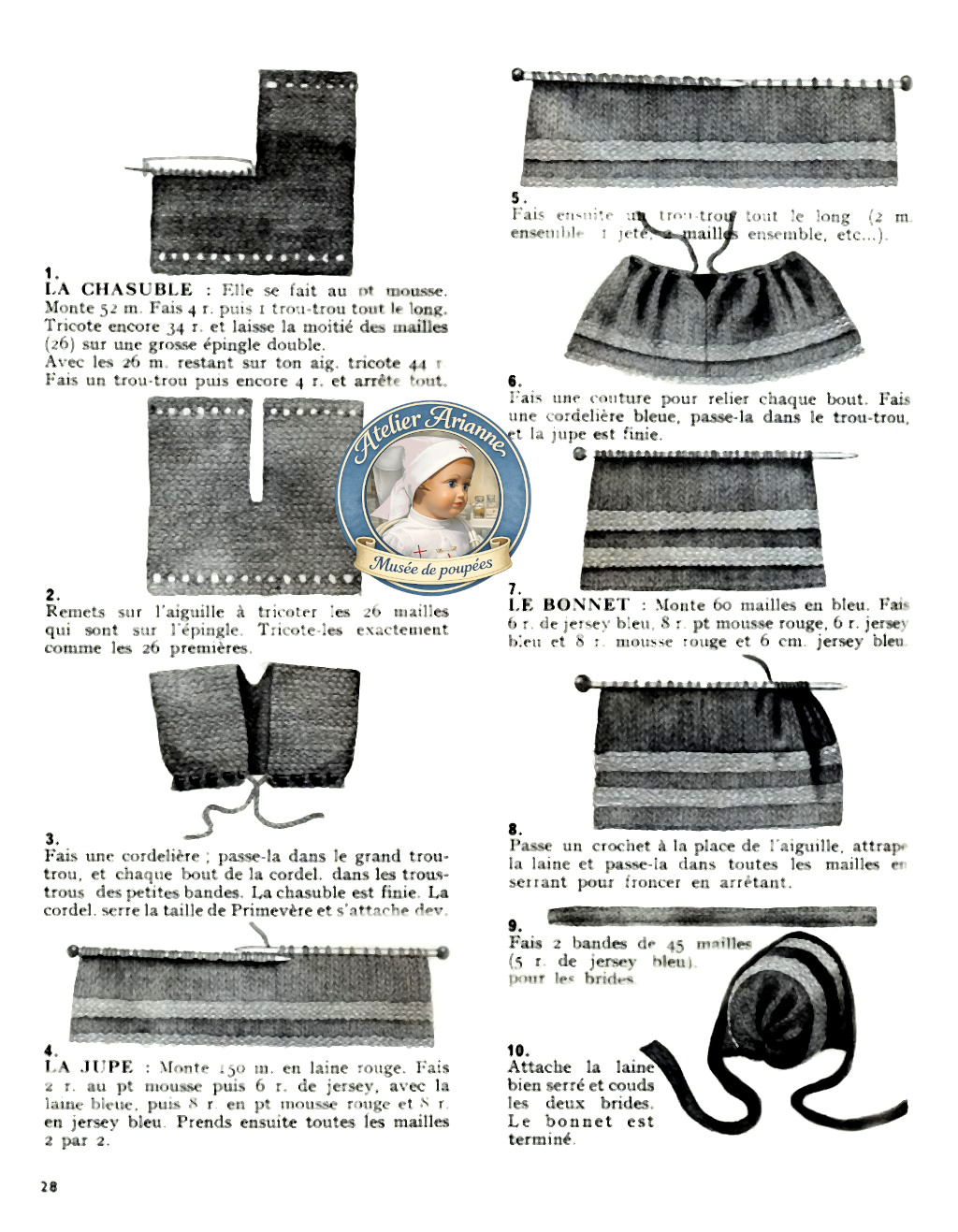 Raynal Primevère — tenue Cendrillon, livret « J’apprends à tricoter » — Tenue Cendrillon du livret « J’apprends à tricoter » — document original du blog, vue 3 — vue 2.