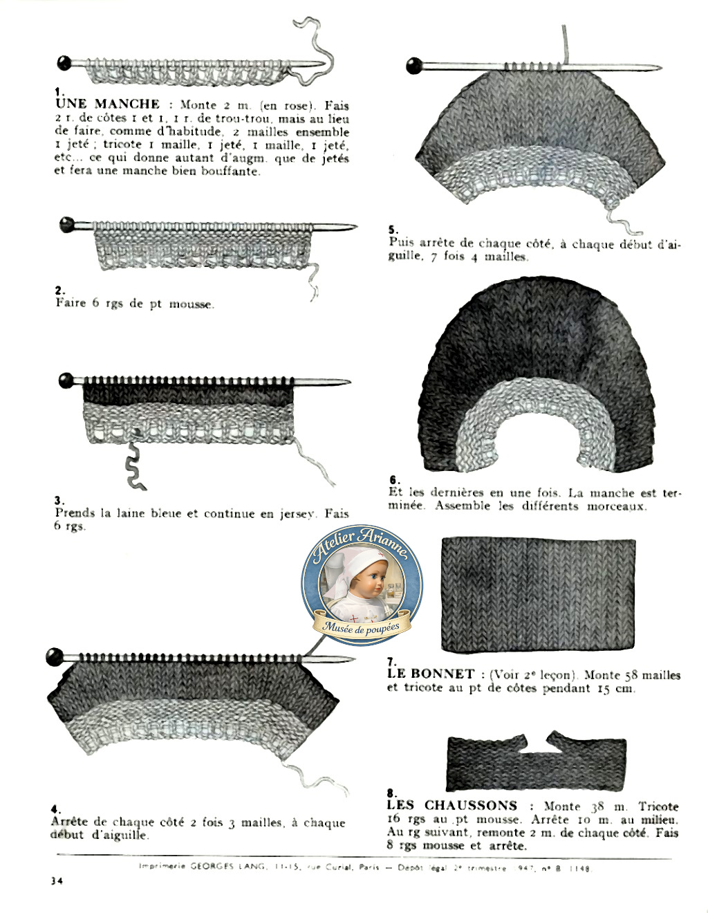 Raynal Primevère — tenue Blanche-Neige, livret « J’apprends à tricoter » — Tenue Blanche-Neige du livret « J’apprends à tricoter » — document original du blog, vue 4 — vue 3.