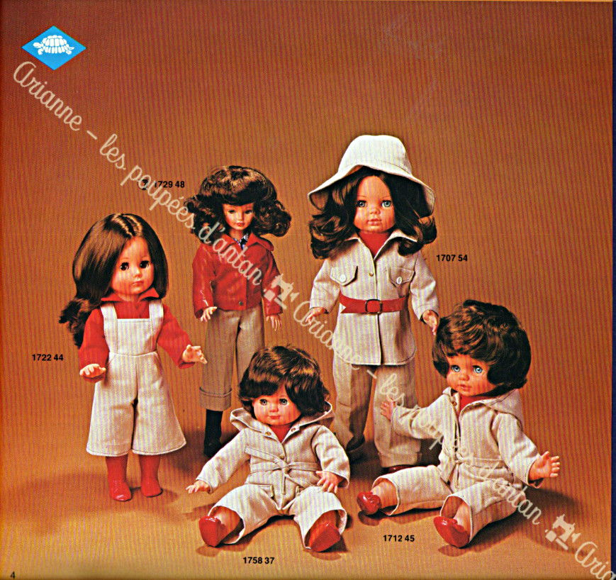 Catalogue de poupées Schildkröt : 1977 la « Series Safari »., Bettina, Plapperle, Jette, Cathie, Schlummerle — Catalogue de poupées Schildkröt : 1977 la « Series Safari »., Bettina, Plapperle, Jette, Cathie, Schlummerle — document original du blog, vue 1 — vue 1.