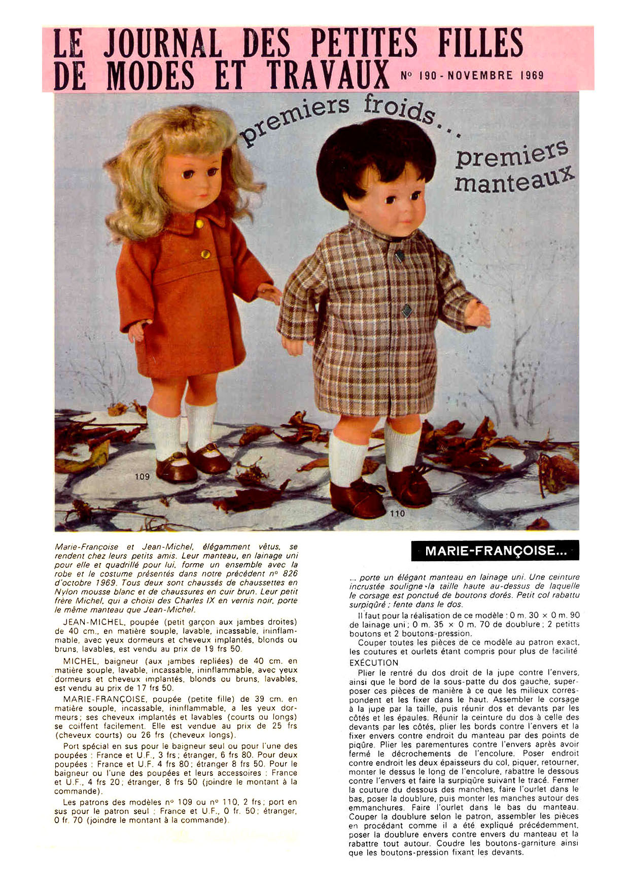 MARIE FRANÇOISE DE MODES ET TRAVAUX-MODÈLE DE 1969 — MARIE FRANÇOISE DE MODES ET TRAVAUX-MODÈLE DE 1969 — document original du blog, vue 7 — vue 7.