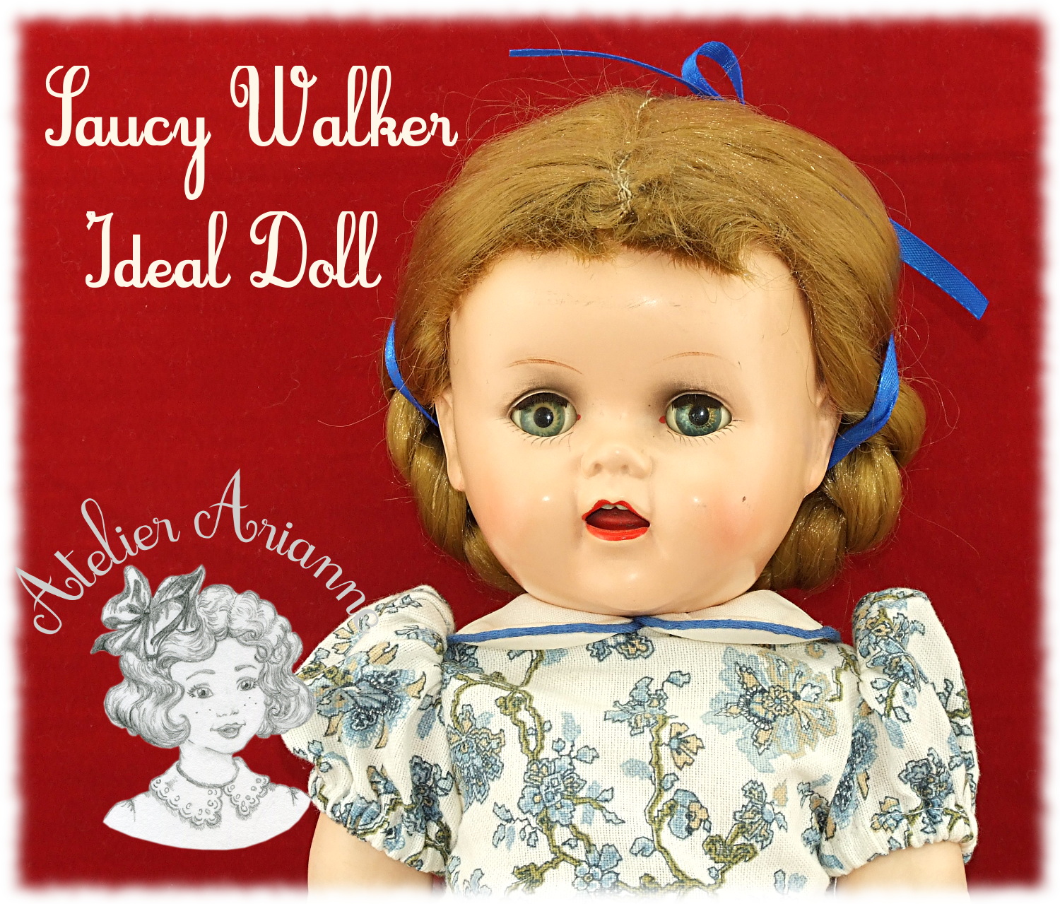 SAUCY WALKER : UN PETIT TRÉSOR DU MONDE DE LA POUPÉE — Ideal-Doll-saucy-walker-poupee-atelier-arianne-42cm-16-inch — vue 1.