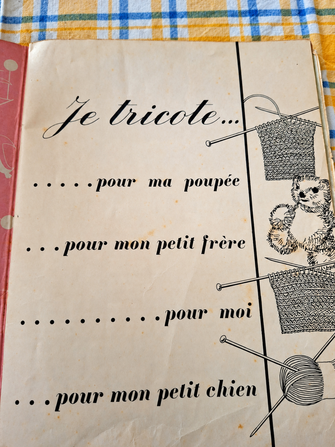 Je tricote… : brochure de 1951 avec une poupée Raynal — collection de Régine — Page de titre de Je tricote… — vue 2.